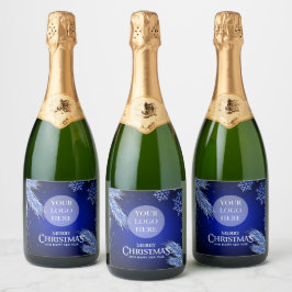 クリスマスパーティーロゴ会社エレガント スパークリングワインラベル