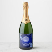 クリスマスパーティーロゴ会社エレガント スパークリングワインラベル (正面)