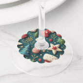 クリスマスパーティーワイングラスラベル ワイングラスタグ (クローズアップ)