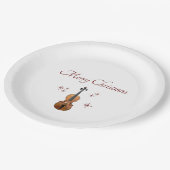 クリスマスパーティーヴァイオリン雪片ミュージカル ペーパープレート (アングル)