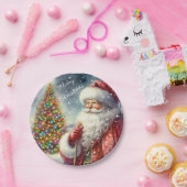 クリスマスパーティーヴィンテージサンタクロース紙プレート ペーパープレート (パーティー)