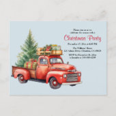 クリスマスパーティーヴィンテージトラックホリデー招待状 ポストカード (正面)