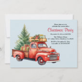 クリスマスパーティーヴィンテージトラックホリデー招待状 案内状 (正面)