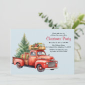 クリスマスパーティーヴィンテージトラックホリデー招待状 案内状 (スタンド正面)