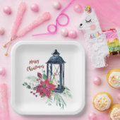 クリスマスパーティーヴィンテージ灯 ペーパープレート (パーティー)