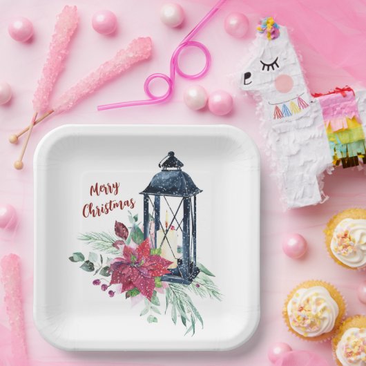 クリスマスパーティーヴィンテージ灯 ペーパープレート (パーティー)