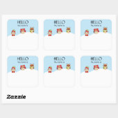 クリスマスパーティー休日の名前タグバッジフール スクエアシール (シート)