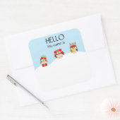 クリスマスパーティー休日の名前タグバッジフール スクエアシール (封筒)