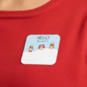 クリスマスパーティー休日の名前タグバッジフール スクエアシール