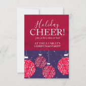 クリスマスパーティー休日応援バウブル招待状 招待状 (正面)