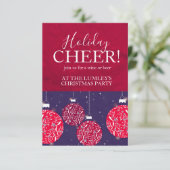 クリスマスパーティー休日応援バウブル招待状 招待状 (スタンド正面)