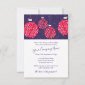 クリスマスパーティー休日応援バウブル招待状 招待状 (裏面)