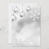 クリスマスパーティー冬の雪の結晶シルバー 招待状 (裏面)