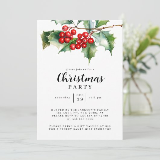 クリスマスパーティー冬植物学招待状 招待状 (スタンド正面)