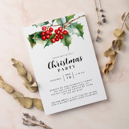 クリスマスパーティー冬植物学招待状 招待状
