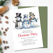 クリスマスパーティー冬雪だるまホリデー招待状 案内状
