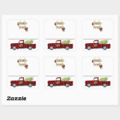 クリスマスパーティー名タグバッジプレイドトラック スクエアシール (シート)