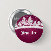 クリスマスパーティー名タグ（ホットピンク） 缶バッジ (正面&裏面)