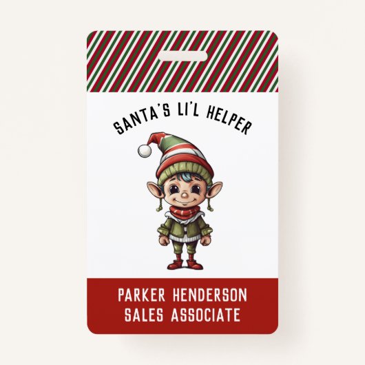 クリスマスパーティー小妖精や小人名タグ バッジ (正面)