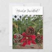 クリスマスパーティー常緑松の枝 シーズンカード (正面)