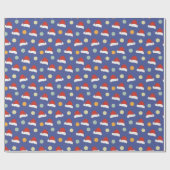 クリスマスパーティー帽子の包装紙 ラッピングペーパー (フラット)