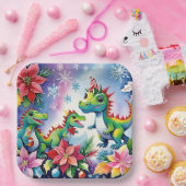 クリスマスパーティー恐竜 ペーパープレート (パーティー)