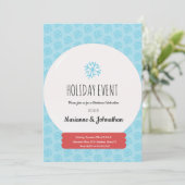 クリスマスパーティー手描きスノーグローブスノーフレーク 招待状 (スタンド正面)