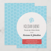 クリスマスパーティー手描きスノーグローブスノーフレーク 招待状 (正面/裏面)