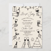 クリスマスパーティー手書き手書きファンキー手書き 招待状 (正面)