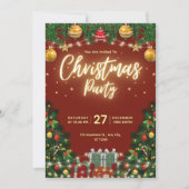 クリスマスパーティー招待チラシ 招待状 (正面)