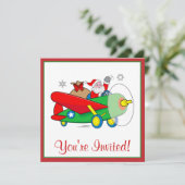 クリスマスパーティー招待状とサンタの贈り物 招待状 (スタンド正面)