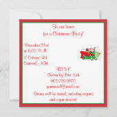 クリスマスパーティー招待状とサンタの贈り物 招待状 (裏面)