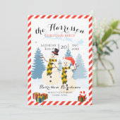 クリスマスパーティー招待状と雪だるま 招待状 (スタンド正面)