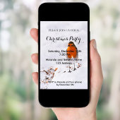 クリスマスパーティー招待状カードかわいいロビン雪 招待状