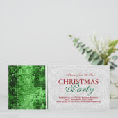 クリスマスパーティー招待状グリーンディスコグリッター 招待状 (スタンド正面)