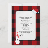 クリスマスパーティー招待状バッファロープレイドデザイン 招待状 (正面)