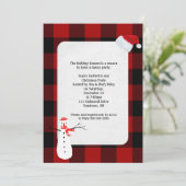 クリスマスパーティー招待状バッファロープレイドデザイン 招待状 (スタンド正面)