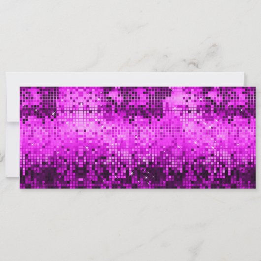 クリスマスパーティー招待状ピンクディスコグリッター 招待状 (裏面)