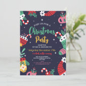 クリスマスパーティー招待状フェスティバルパーティーツリーギフト 招待状 (スタンド正面)