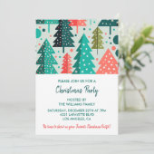クリスマスパーティー招待状森の雪 招待状 (スタンド正面)