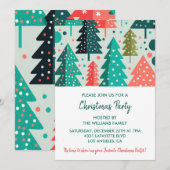 クリスマスパーティー招待状森の雪 招待状 (正面/裏面)