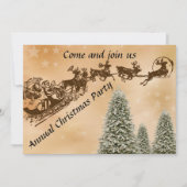 クリスマスパーティー招待状（サンタスレイトナカイ） 招待状 (正面)