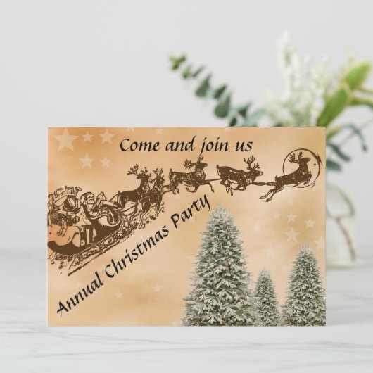 クリスマスパーティー招待状(サンタスレイトナカイ) 招待状 (スタンド正面)