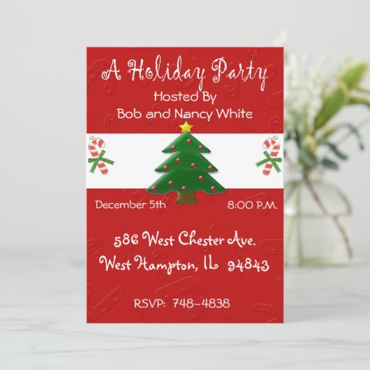 クリスマスパーティー招待状 – ビジネス用またはパーソナル用 招待状 (スタンド正面)