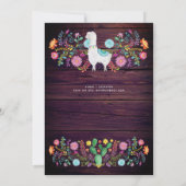 クリスマスパーティー招待状 フォーク フラワー ラマ 招待状 (裏面)