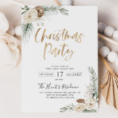 クリスマスパーティー招待状 モダングリーン クリスマス 招待状