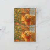 クリスマスパーティー招待状・居心地の良いドッグシーン サンキューカード (内部)