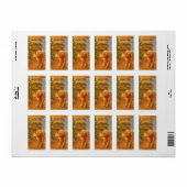 クリスマスパーティー招待状・居心地の良いドッグシーン ラベル (フルシート)