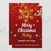 クリスマスパーティー招待状-文字はカスタマイズ 招待状 (正面/裏面)
