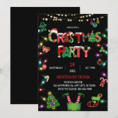 クリスマスパーティー招待状 - Xmasパーティー招待状 招待状 (正面/裏面)